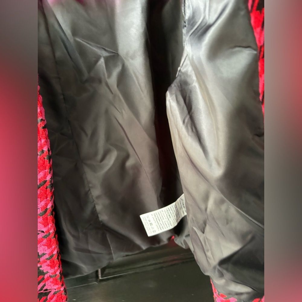 SHEIN Pink Black Houndstooth Blazer Lady Jacket Size S/M - Picture 5 of 16